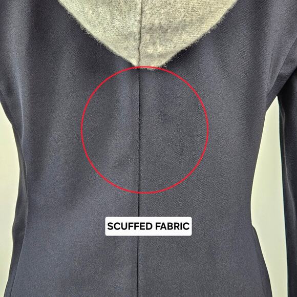 Veronica Beard Navy Scuba Jacket Cashmere Dickey | Women's 4 | MINOR FLAWS - Picture 5 of 16